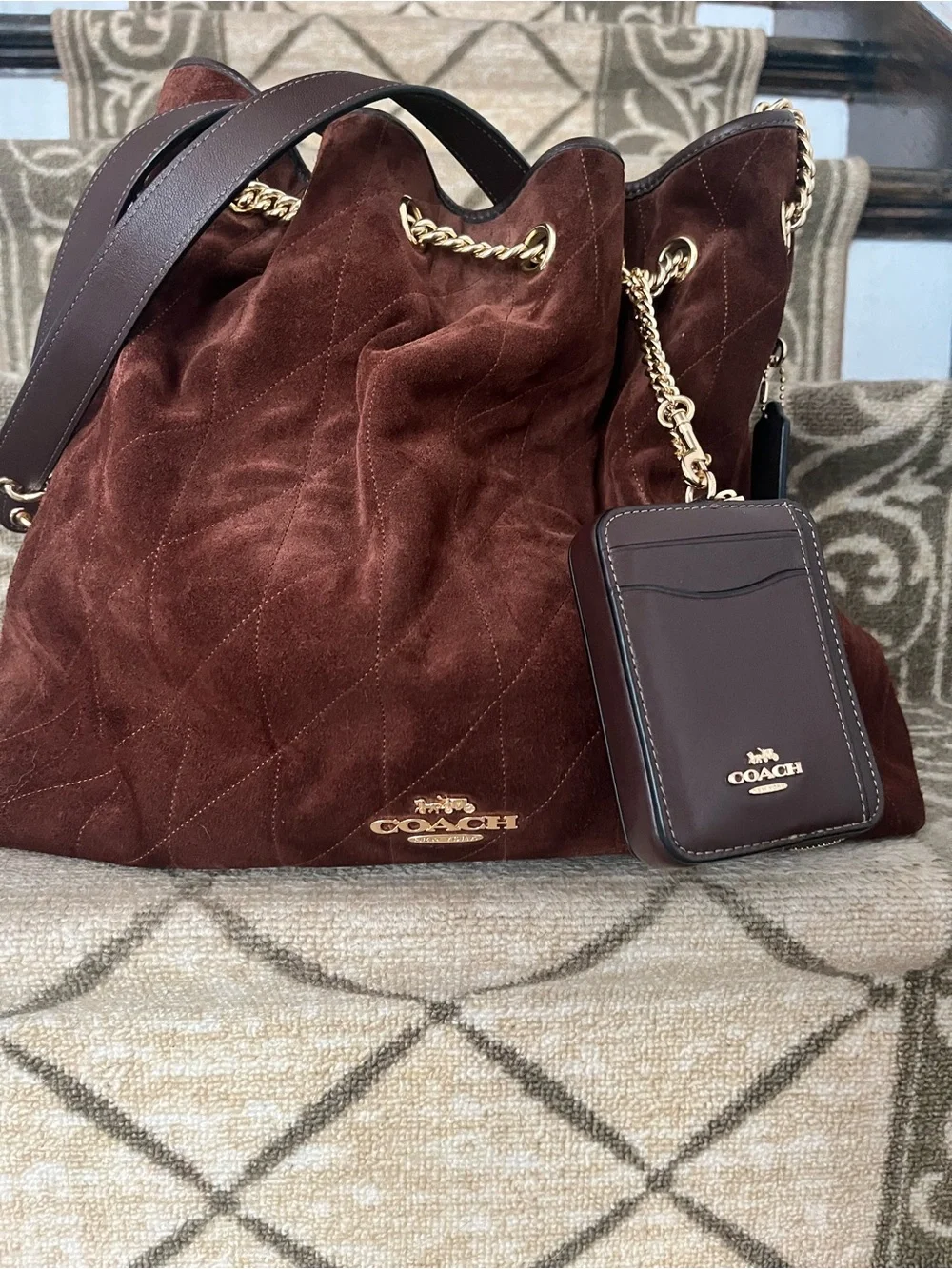 Suede Coach Purse Set - Picture 2 of 9